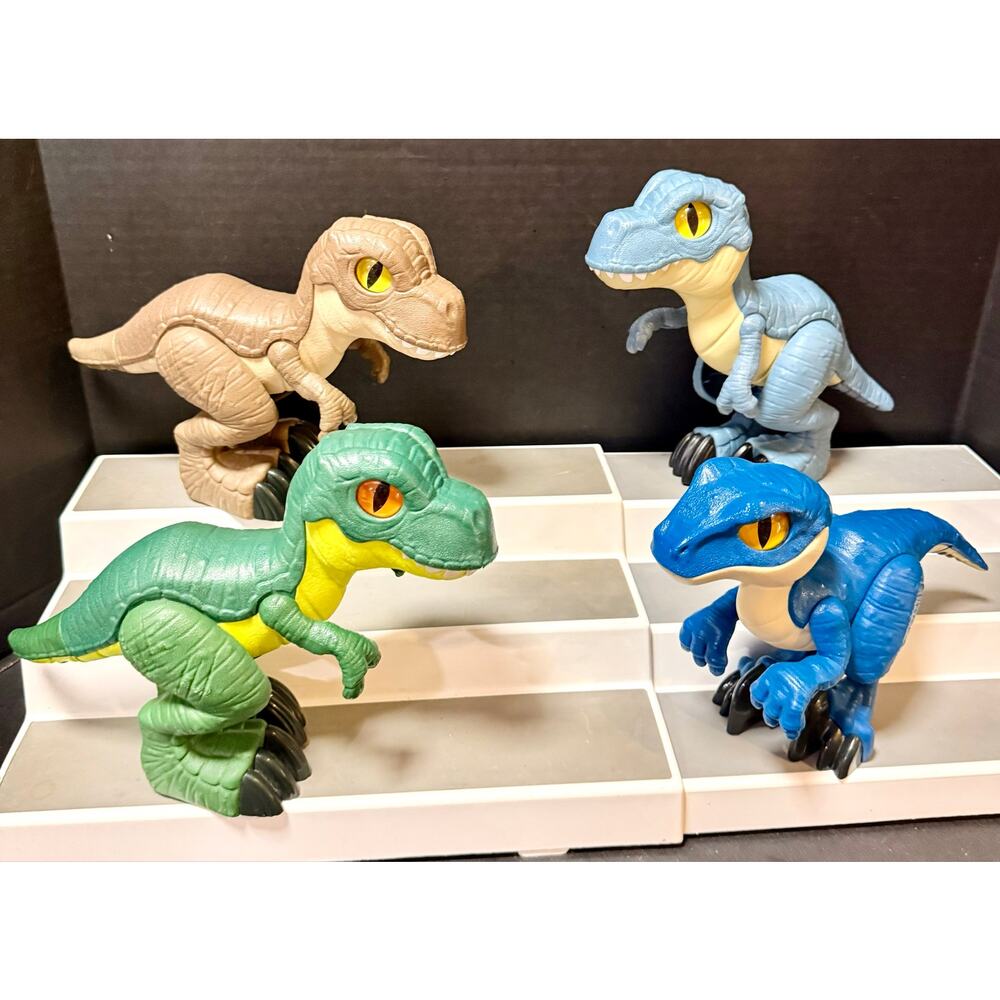 Imaginext Jurassic World 3 T. Rex XL 2021 & Blue Raptor XL Dinosaur Velociraptor